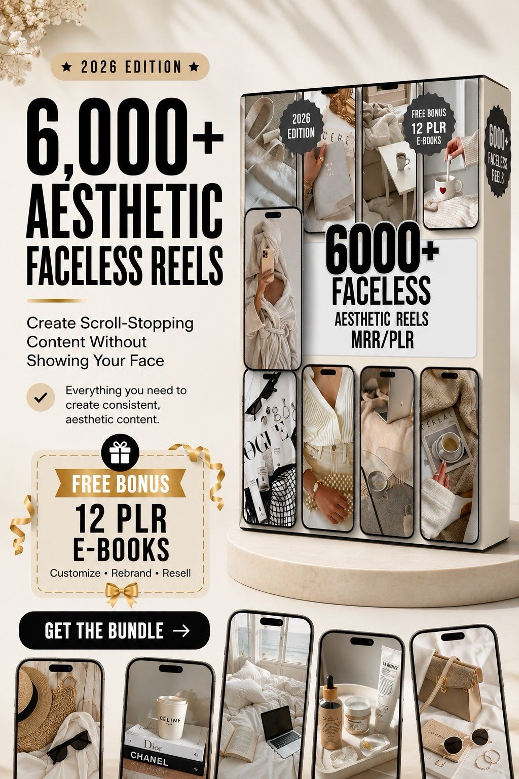 6,000+ Aesthetic Faceless Reels Bundle, 2026 Edition